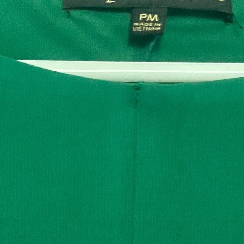 Understated simple Quiet Luxury green, lightweight non-wrinkle dress Size MP - Picture 3 of 6